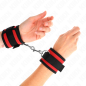 KINK - TENUTA DA POLSO IN NYLON HOOKLOOP ROSSO-NERO MODELLO 2 REGOLABILE 18-35 CM X 6 CM