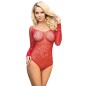 SUBBLIME - 952303 BODY LUCIDO CON SPALLE SCOPERTE MANICA LUNGA ROSSO TAGLIA UNICA