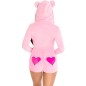 LEG AVENUE - TEDDYBÄR-SAMT-BODYS, ROSA, S