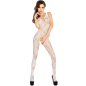 PASSION - WOMAN BS020 WEISSER BODYSTOCKING, EINE GRÖSSE