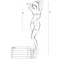 PASSION - WOMAN BS025 BODYSTOCKING WEISSER KLEIDSTIL EINE GRÖSSE