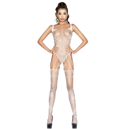 PASSION - WOMAN BS034 BODYSTOCKING BIANCO TAGLIA UNICA