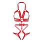 LEG AVENUE - KINK - IMBRACATURA CON O-RING CON BORCHIE TEDDY TAGLIA L - ROSSO