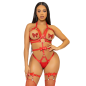 LEG AVENUE - KINK - HARNAIS CLOUTÉ O-RING TEDDY TAILLE L - ROUGE