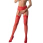 PASSION - S029 WEISSE STRÜMPFE MIT GARTER, EINE GRÖSSE