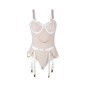 SUBBLIME - 954291 BODY MIT KETTEN + STRUMPFGÜRTEL WEISS L/XL