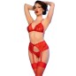 CHILIROSE - CR 4728 SET BH + STRING + STRÜMPFE SCHWARZ S