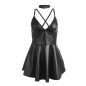 SUBBLIME - 955380 ABITO CON SPALLINE IN PELLE NERA L/XL