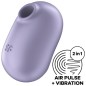 SATISFYER - STIMULATEUR ET VIBRATEUR DOUBLE AIR PULSE PRO TO GO 2 VERT