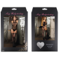 QUEEN LINGERIE - BODYSTOCKING RÉSILLE MANCHES LONGUES FENDUES S/L